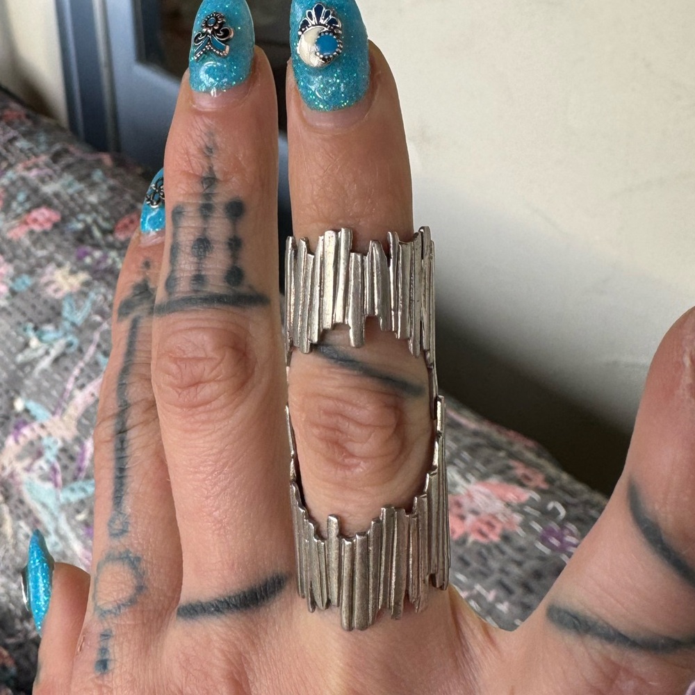 Unique Silver Statement Ring - image 5